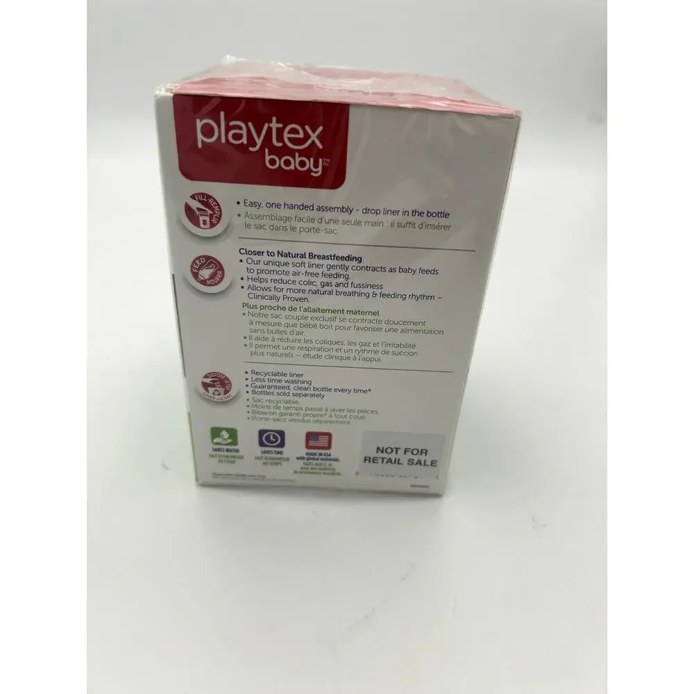 Playtex Baby Drop Ins Liners 4 to 8 oz Collapsible Bottles Air Free Feeding